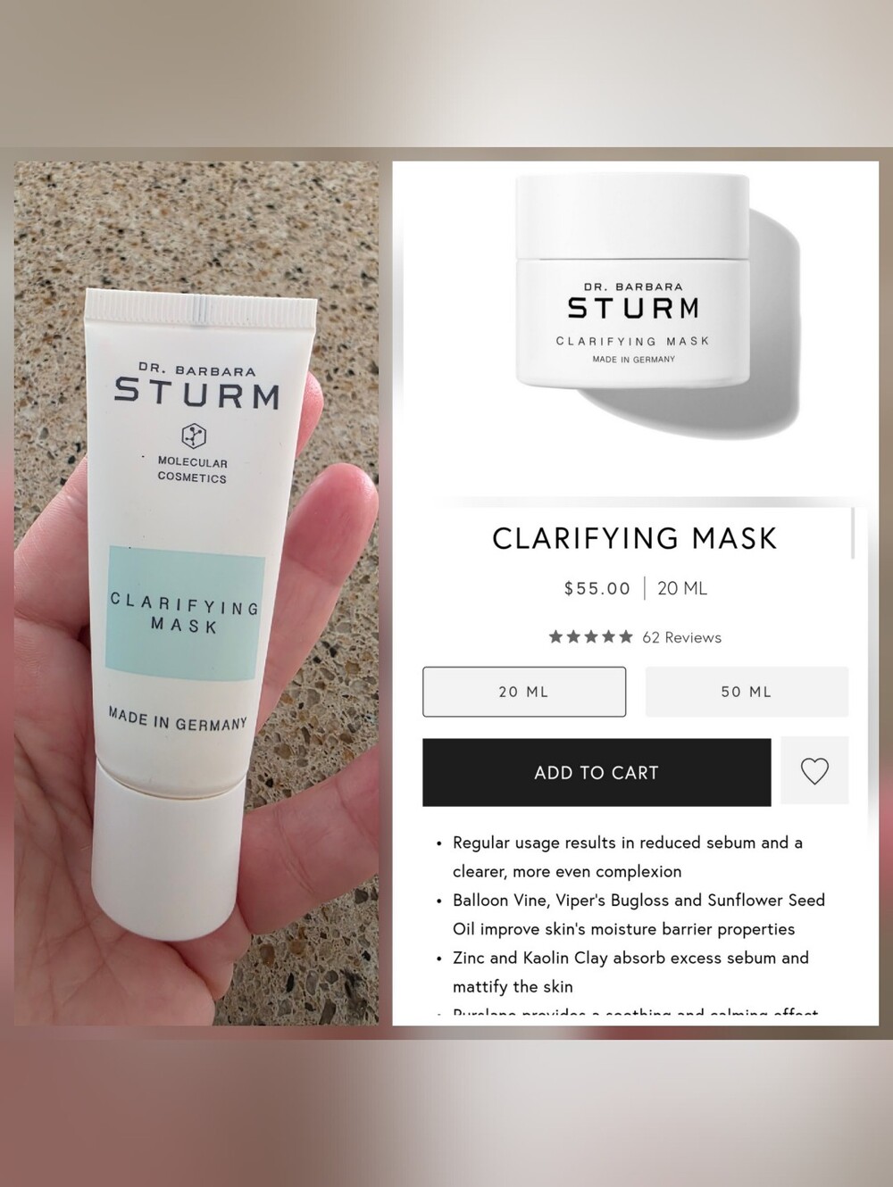 Dr. Barbara Sturm Clarifying Mask 20ml